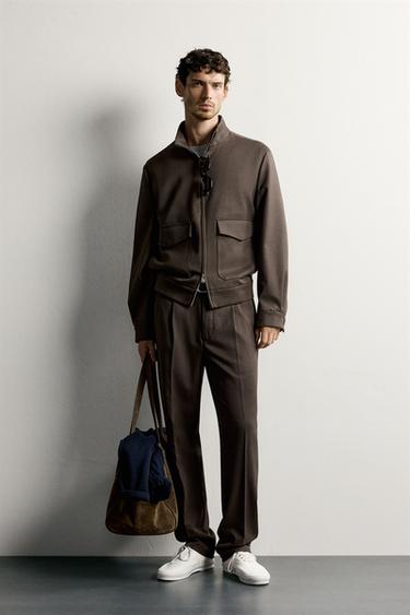 Zara Рубашка на молнии классического кроя купить с доставкой.