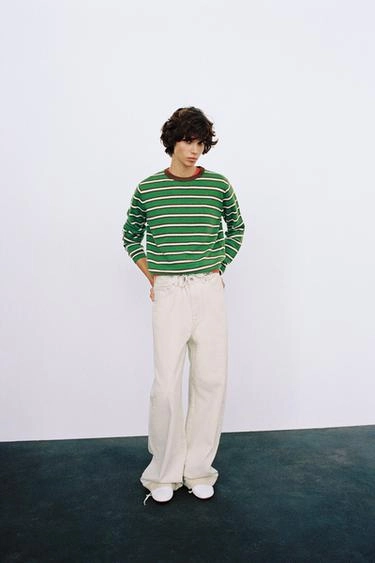 Свитер в полоску из 100% шерсти