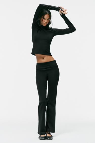 Zara Расклешённые брюки из стрейчевой ткани купить с доставкой.