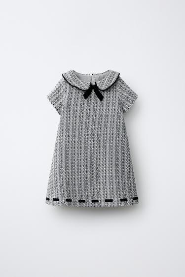 Zara Платье с фактурой и бантом купить с доставкой.