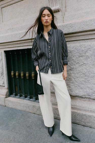Zara Рубашка в полоску с рукавами 3/4 купить с доставкой.