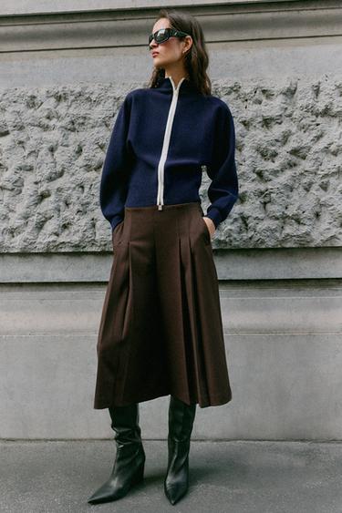 Zara Длинные бермуды с плиссировкой купить с доставкой.