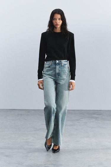 Zara Джинсы ZARA WOMAN с высокой талией и прямыми брюками