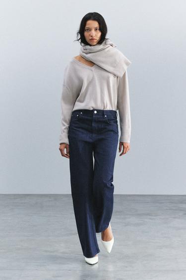Zara Джинсы ZW с прямыми штанинами и высокой талией