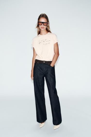 Zara Футболка с коротким рукавом и слоганом купить с доставкой.
