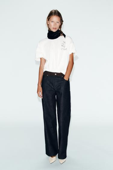 Zara Футболка с коротким рукавом с надписью купить с доставкой.
