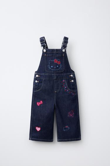 Zara Джинсовый комбинезон с вышивкой HELLO KITTY © SANRIO купить с доставкой.