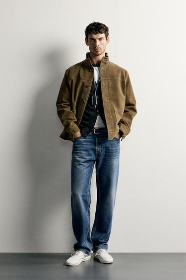 Zara Куртка из замшевой кожи классического кроя
