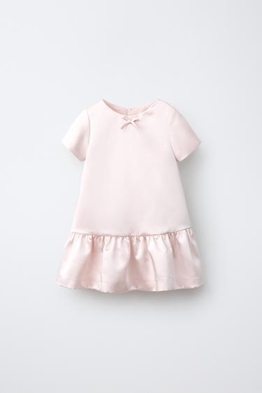Zara Сатиновое платье с бантом купить с доставкой.
