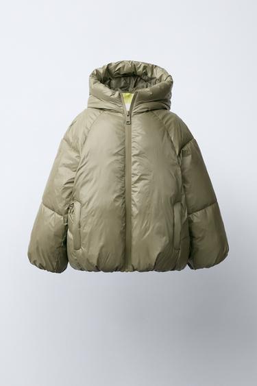 Zara Водонепроницаемое стеганое пальто с резиновой отделкой