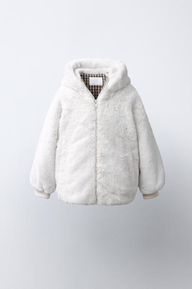 Zara Куртка с капюшоном из искусственного меха купить с доставкой.