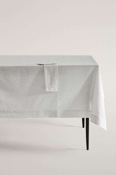 Zara Хлопковая скатерть с прорезной вышивкой