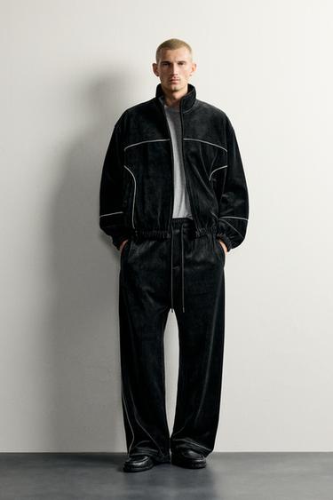 Zara Ретро велюровые брюки-джоггеры