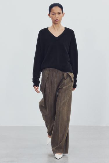 Zara Брюки ZARA «ZW» в елочку с полосками