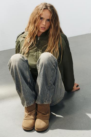 Zara Кожаные ботильоны с многослойным декором