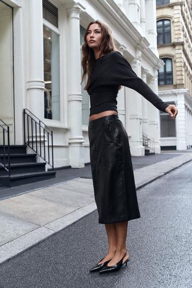 Zara Футболка с длинным рукавом и облегающим кроем