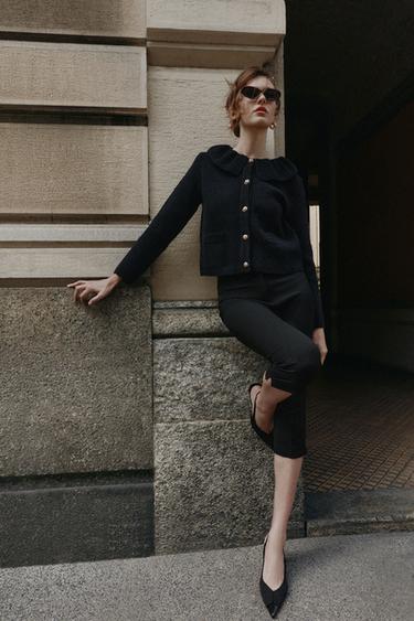 Zara Кардиган с оборчатым воротником