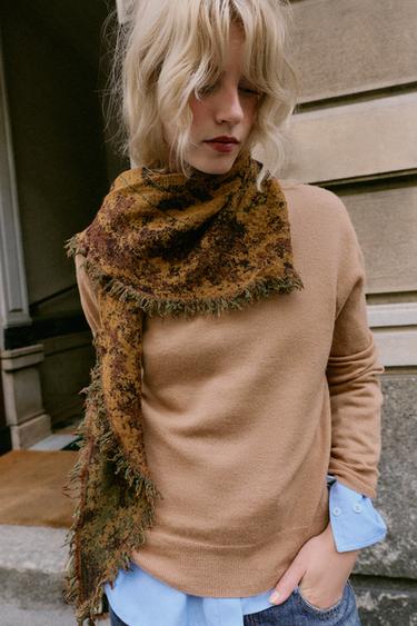Zara Платок из жаккарда с гобеленовым принтом