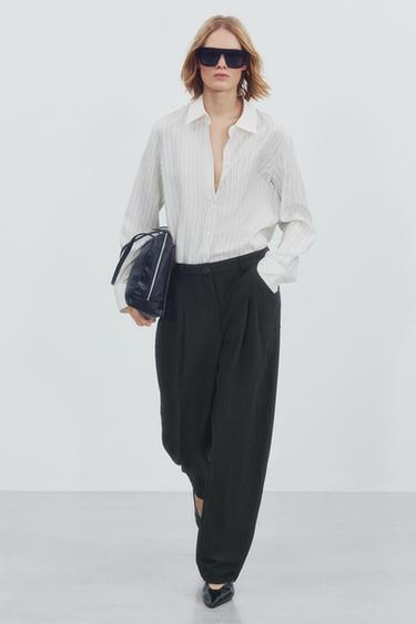 Zara Широкие брюки в полоску из коллекции ZW