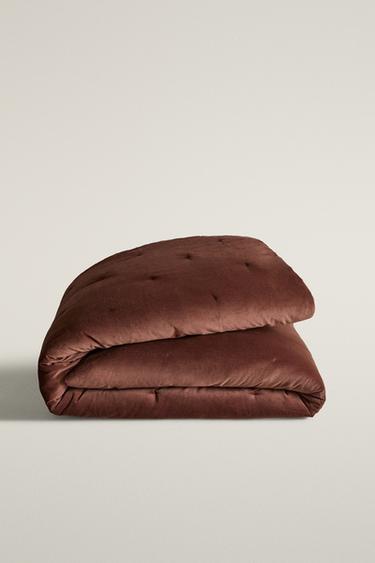 Zara Стеганое бархатное одеяло