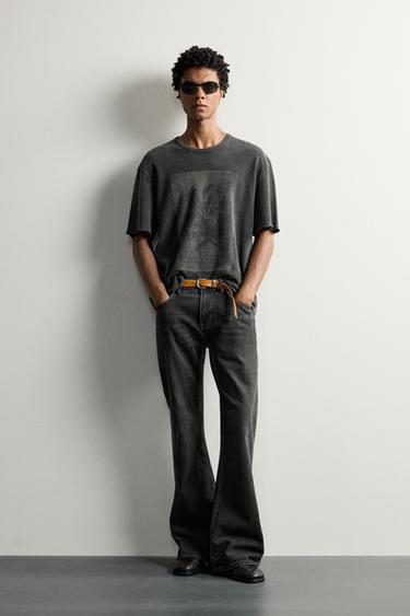 Zara Футболка из трикотажа с принтом и эффектом стирки купить с доставкой.