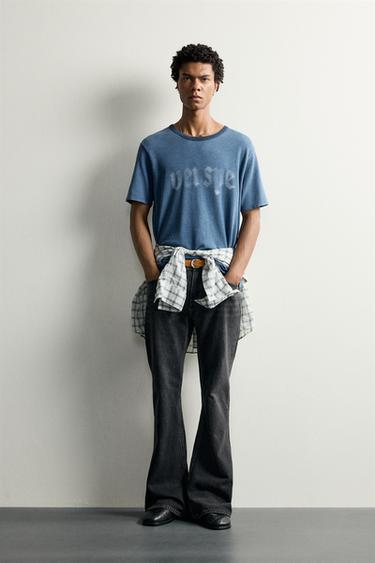 Zara Футболка с принтом и эффектом стирки купить с доставкой.