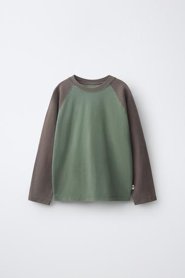 Zara Футболка с длинными рукавами реглан