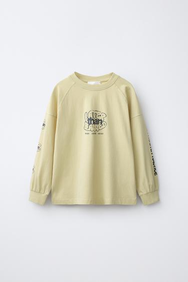 Zara Футболка с длинным рукавом и слоганом купить с доставкой.