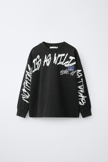 Zara Футболка с принтом граффити купить с доставкой.