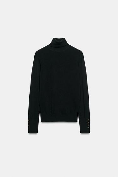 Zara Базовый джемпер с высоким воротником