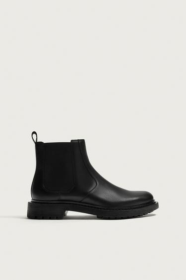 Zara Кожаные челси на тракторной подошве