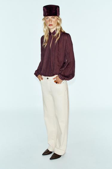 Zara Блузка на запах в полоску