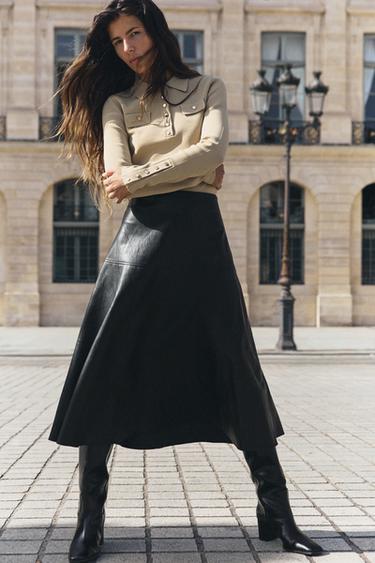 Zara Вязаная поло с планкой