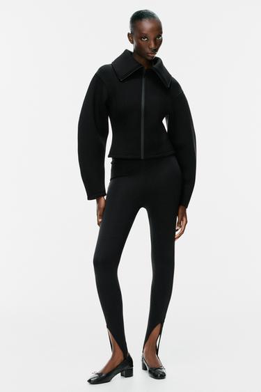 Zara Леггинсы с силиконовой пяткой на высокой талии купить с доставкой.