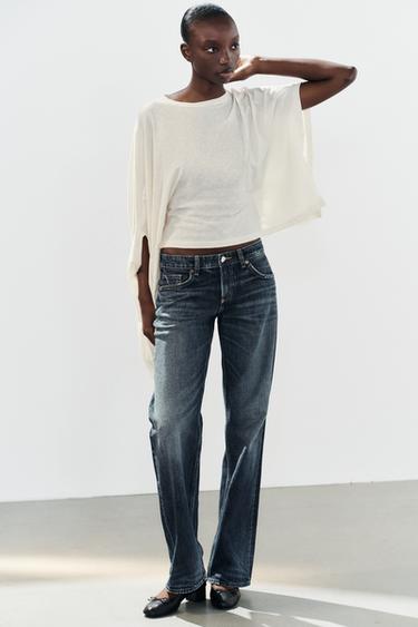 Zara Асимметричная футболка с плащом