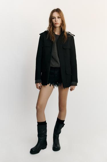 Zara Куртка из 100% хлопка с карманами купить с доставкой.