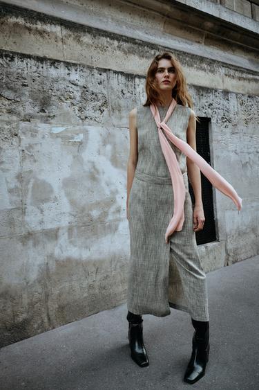 Zara Платье миди с комбинированным бантом купить с доставкой.