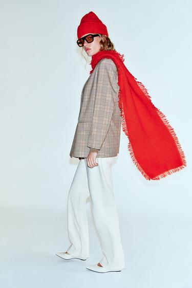 Zara Базовая вязаная шапка с отворотом купить с доставкой.