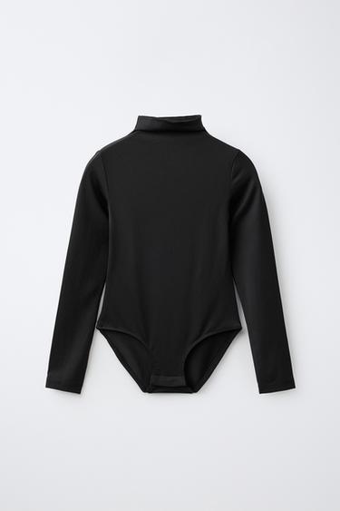 Zara Боди с длинными рукавами из полиамида