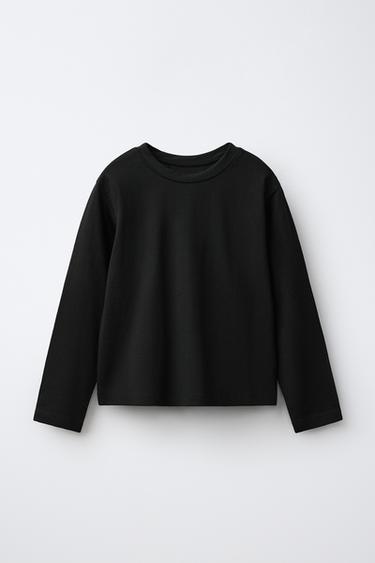 Zara Футболка с длинным рукавом и круглым вырезом купить с доставкой.