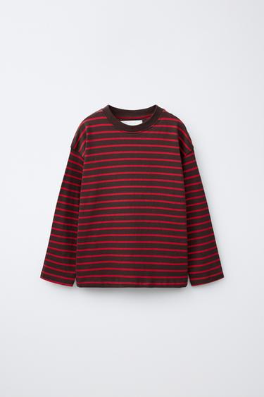 Zara Футболка в полоску с длинным рукавом