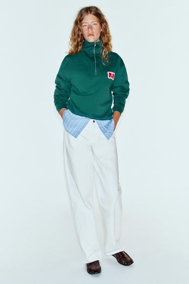 Zara Футболка с вышивкой и молнией купить с доставкой.