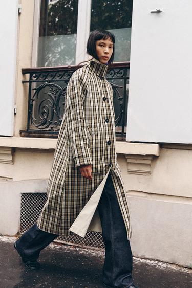 Zara Двусторонний тренч с клетчатым узором из коллекции ZW