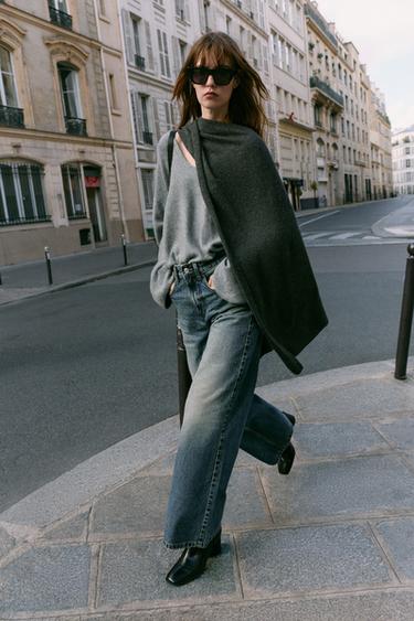 Zara Джинсы Z1975 с завышенной талией, широкими штанинами и пайетками купить с доставкой.
