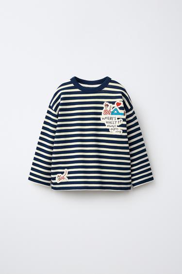 Zara Футболка с длинным рукавом  где уолли? ®  в полоску