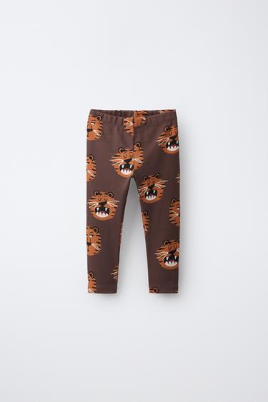 Zara Леггинсы в рубчик с принтом