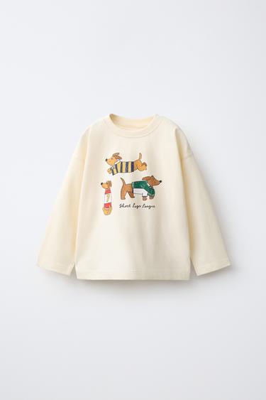 Zara Футболка с длинным рукавом и анималистичным принтом