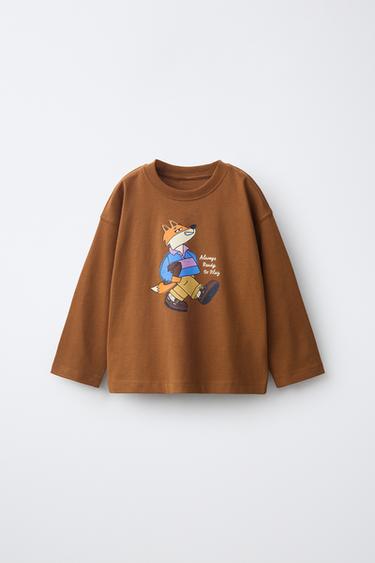 Zara Футболка с длинным рукавом и анималистичным принтом купить с доставкой.