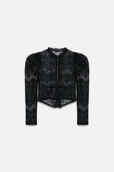 Zara Топ в стиле корсета с кружевом