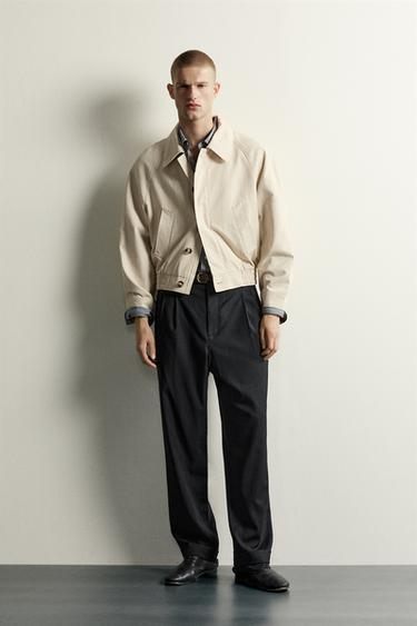 Zara Укороченная хлопковая рубашка-овершейр купить с доставкой.